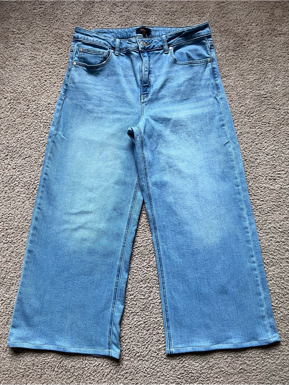 Quince Wide Leg Bella Stretch Jeans Frosted Blue Women’s Sz 32